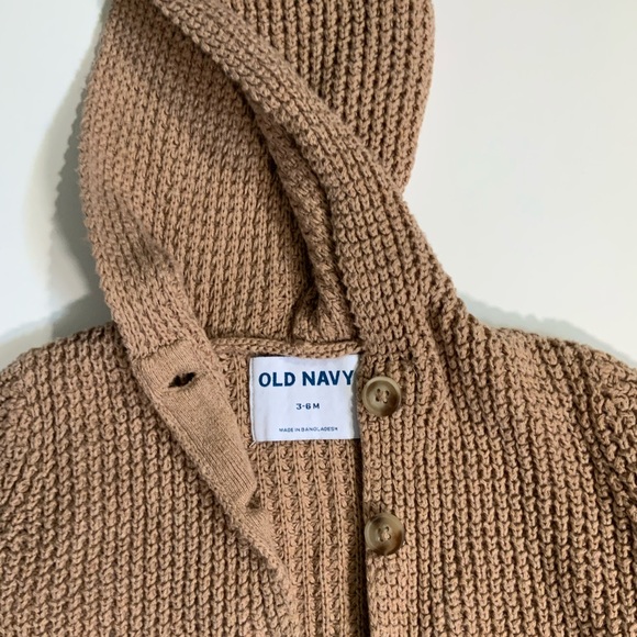 Old Navy 3-6m Walnut 100% Cotton Knit Cardigan - Picture 4 of 6
